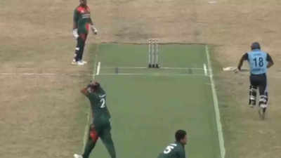 Absolute bizarre! Comical overthrows result in never-seen-before finish to cricket match - Watch