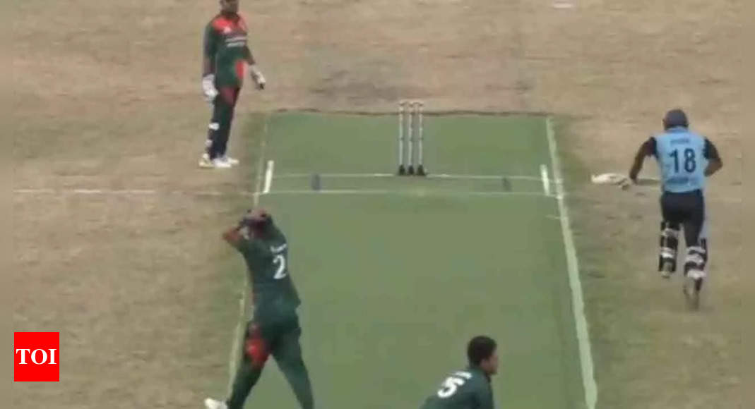 Absolute bizarre! Comical overthrows result in never-seen-before finish to cricket match – Watch | Cricket News – Times of India