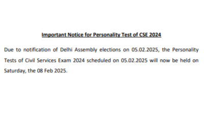 UPSC CSE 2024 personality test on February 5 postponed amid Delhi assembly elections, check notice here