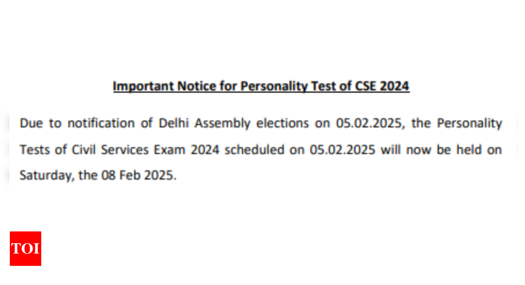 UPSC CSE 2024 personality test on February 5 postponed amid Delhi assembly elections, check notice here