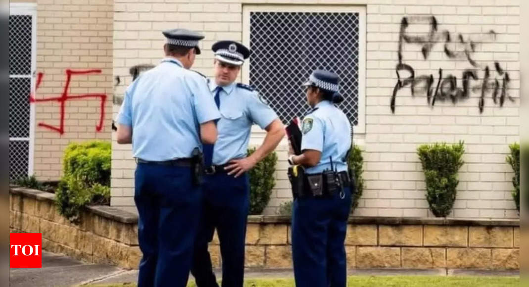 ‘Monstrous act’: Swastikas spray-painted outside Australian Synagogue – Times of India