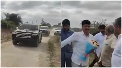 Watch: Telangana CM Revanth Reddy’s brother sparks row with police convoy, parade at school event