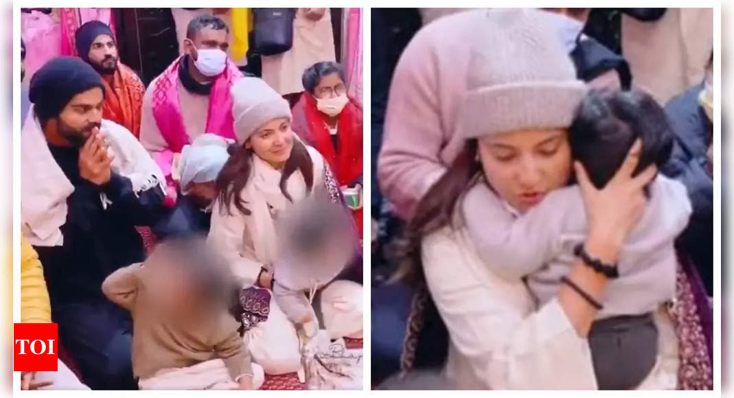 Virat Kohli, Anushka Sharma and kids Vamika and Akaay make first appearance as family as they visit Premanand Ji Maharaj - WATCH