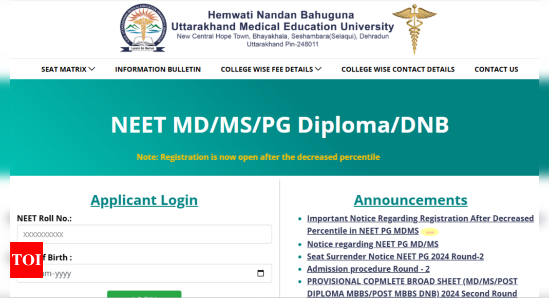 Uttarakhand NEET PG 2024 counselling begins after MCC reduced cutoff percentile, check direct link here