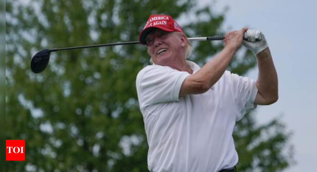 Donald Trump seen playing golf hours after Hush money sentencing, exclusive photos reveal – Times of India