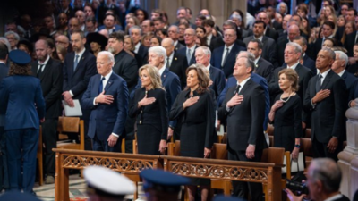 Did Kamala Harris 'crop out' Donald Trump from Jimmy Carter's funeral photo? Social media calls her 'legendary'