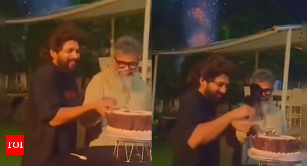 Allu Arjun and Sukumar celebrate 'Pushpa 2' big box office numbers with cake-cutting and fireworks