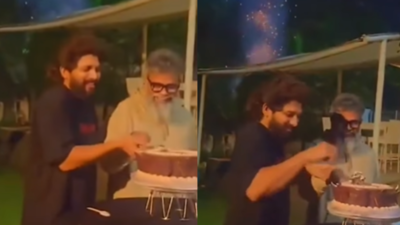 Allu Arjun and Sukumar celebrate 'Pushpa 2' big box office numbers with cake-cutting and fireworks