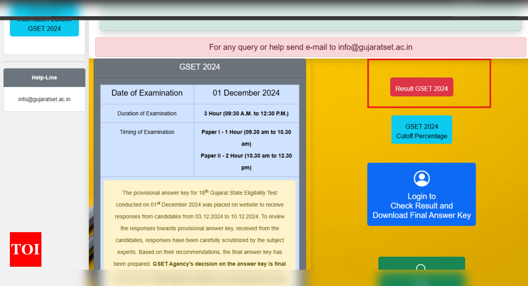 GSET 2024 result declared at gujaratset.ac.in: Direct link to check here