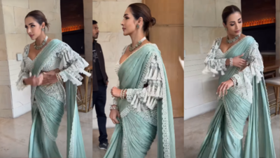 Malaika Arora’s pastel green tassel saree is an ideal fancy fit for every bridesmaid