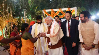 Chiranjeevi celebrates Pongal with PM Narendra Modi at union minister's residence in Delhi