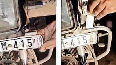 Delivery boys in Thane found masking number plates to evade fines