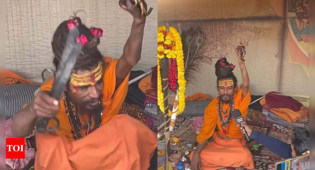 Maha Kumbh 2025: Youtuber gets beaten by tongs by Naga Sadhu for asking stupid questions