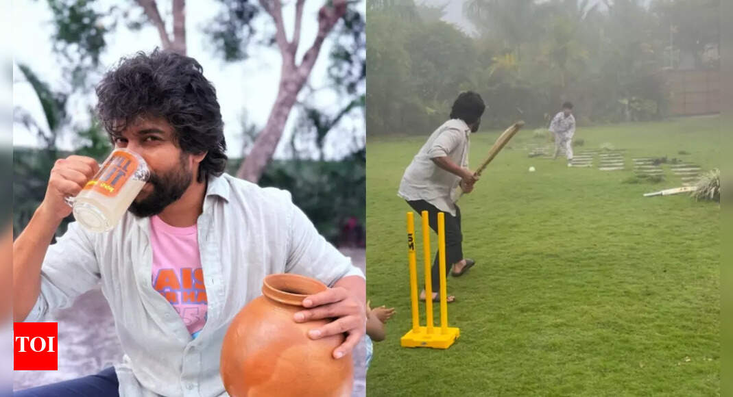 Nani plays cricket with little ones from his family as they celebrate Bhogi together-Watch