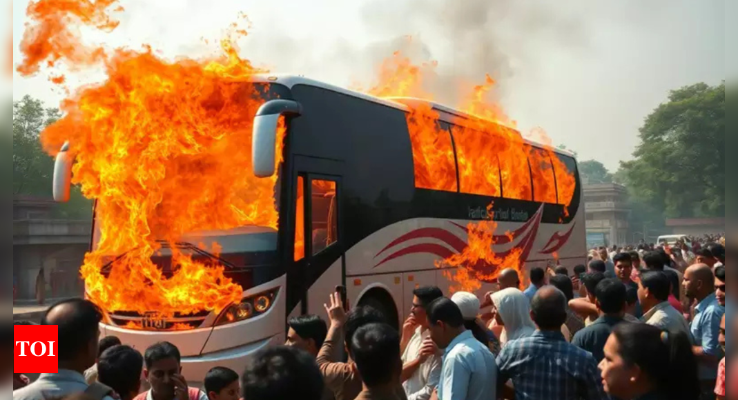 Bus fire in Vrindavan claims life of Maha Kumbh pilgrim