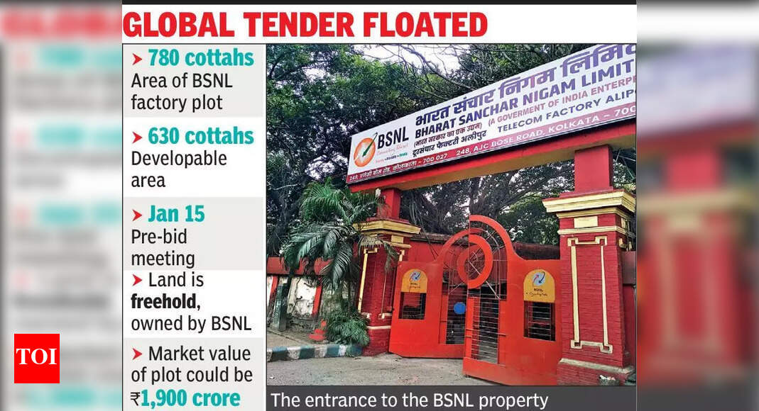 At Rs 1,900cr, 780-cottah BSNL plot sale set to be Kol’s biggest real-estate deal | Kolkata News