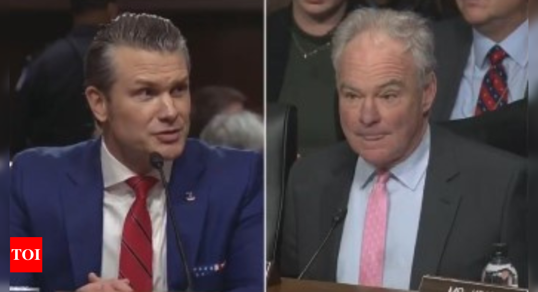 Tim Kaine grills Pete Hegseth over 'cheating' on wife, social media users ask what about Doug Emhoff