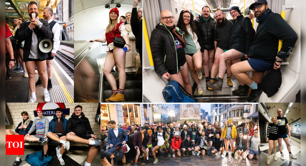 No trousers day: Pants-free passengers on London subway turn heads