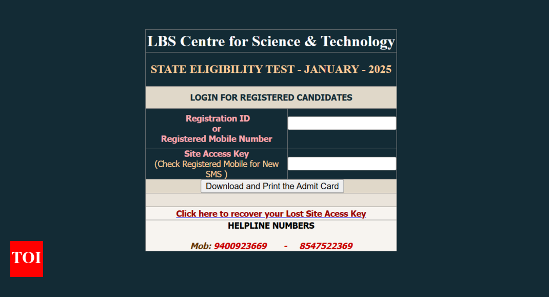 Kerala SET hall ticket 2025 out, exam on Feb 2: Direct link to download here