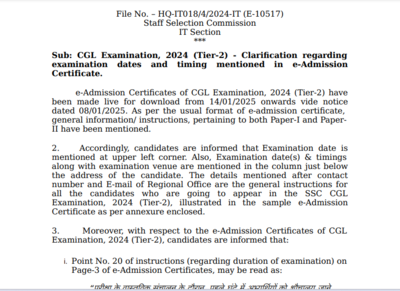 SSC CGL Tier 2 admit card released at ssc.gov.in: Direct link and other important details here – Times of India