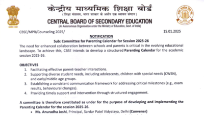 CBSE issues important notice regarding 'Parenting Calendar' for improved communication between parents and schools