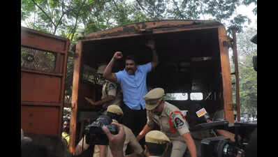 Cops keep BRS cadre at bay