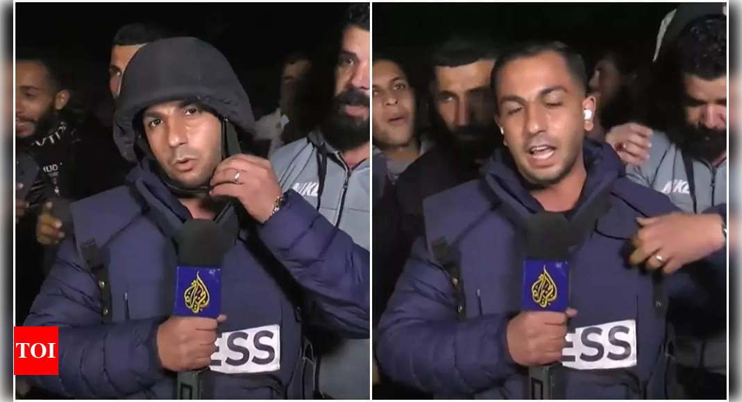 Watch: Palestinian journalist takes off protective gear after Israel-Hamas ceasefire announcement