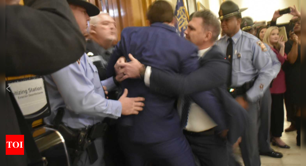 Drama at Georgia capitol: Senator Colton Moore arrested after showdown over chamber entry