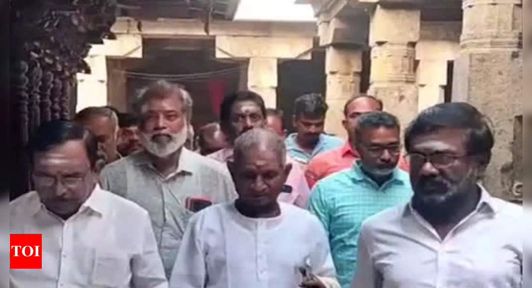 Ilaiyaraaja seeks blessings at Nellaiappar temple as he reaches Tirunelveli