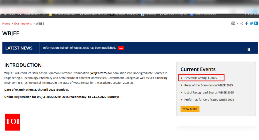 WBJEE 2025 schedule released at wbjeeb.nic.in: Check complete schedule here