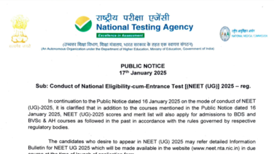 NTA issues important notice regarding NEET UG 2025, check details here