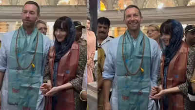 Chris Martin and Dakota Johnson’s elegant Anita Dongre ensembles steal the spotlight in Mumbai