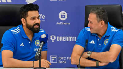 'Sab mere ko bol rahe hai yaar': Rohit Sharma's private chat with Ajit Agarkar goes viral - WATCH