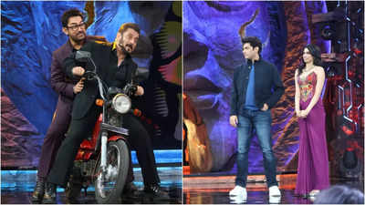 Aamir Khan, Junaid Khan and Khushi Kapoor join Salman Khan on Bigg Boss 18 finale to promote Loveyapa, recreate Andaz Apna Apna iconic scene