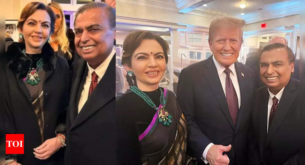 Nita Ambani steals the show in magnificent emerald necklace and black saree at Trump's pre-inauguration dinner