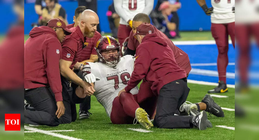 Commanders Sam Cosmi will miss the rest of the postseason after he tore his right ACL in Saturday's divisional round win over the Lions