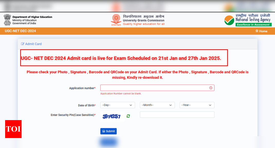 UGC NET admit cards released for January 21 and 27 exams: Direct link to download here