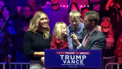 Family moment: Trump’s grandchildren lead pledge at victory rally before presidential inauguration