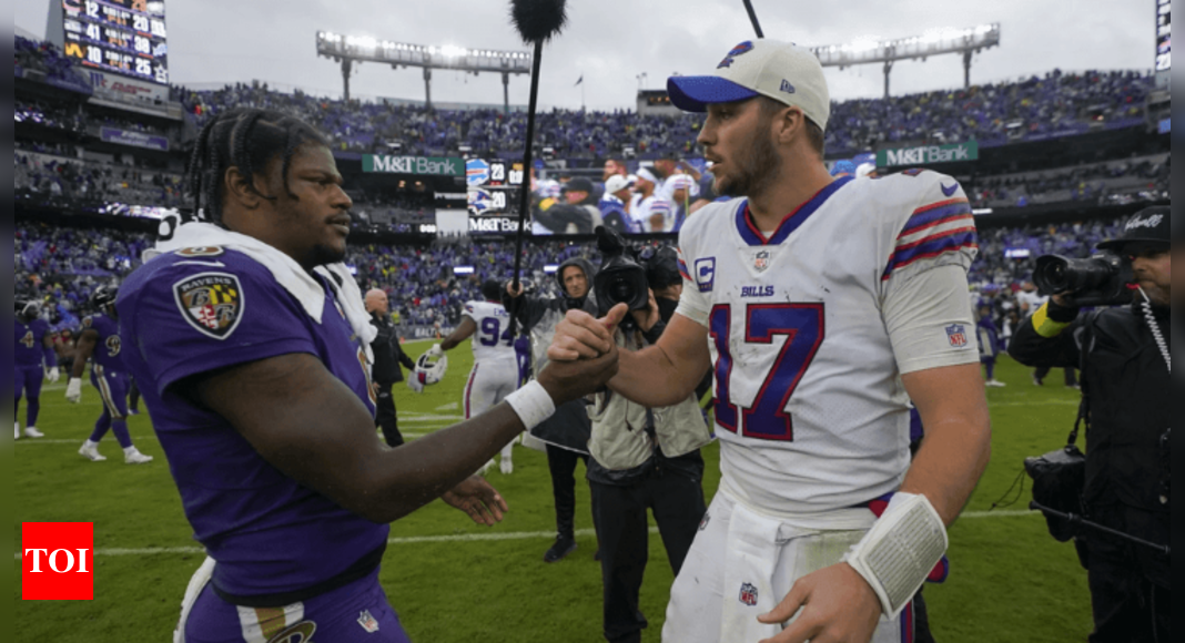 Josh Allen rushes to embrace Lamar Jackson after intense Bills win over Ravens