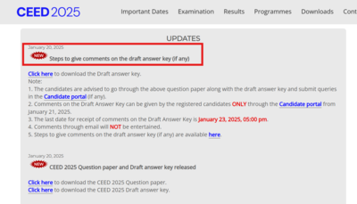 UCEED, CEED 2025 provisional answer key released, direct link here: Raise objections till Jan 23