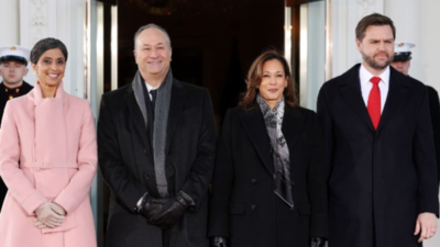 'Kamala Harris must be seething': JD Vance, Usha pose with VP, Doug Emhoff ahead of inauguration