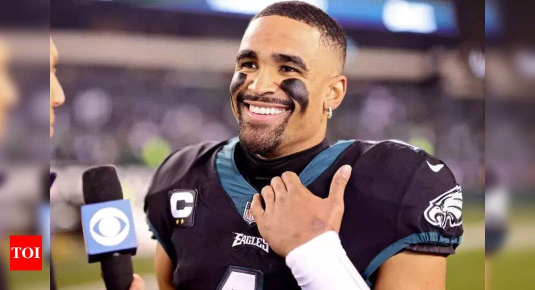 Jalen Hurts may miss the Eagles' NFC Championship game against the Commanders after being sacked seven times leaving him with knee problems