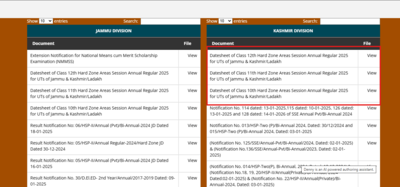 JKBOSE Class 10-12th exam dates for hard zone areas released: Check schedule here