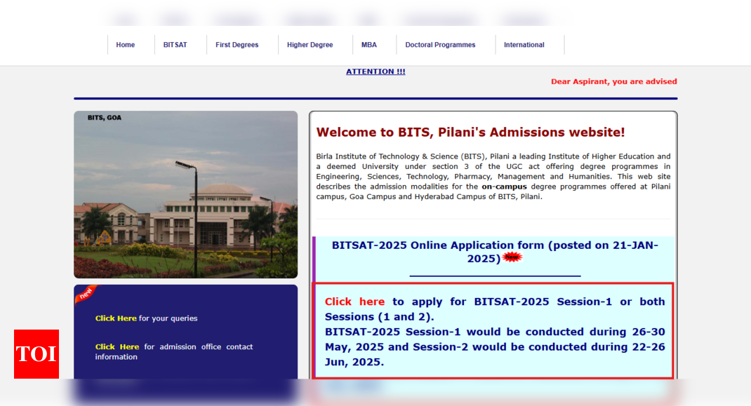 BITSAT 2025 registration window opens: Direct link to apply here