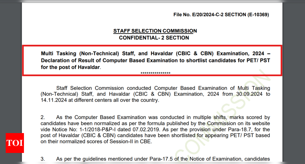 SSC MTS Result 2024 out @ssc.gov.in: Direct link to scorecards, cut-offs here