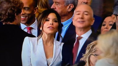 ‘Someone tell Jeff Bezos future wife that showing white lace bra is not acceptable’: Lauren Sanchez slammed for dress at Donald Trump Inauguration