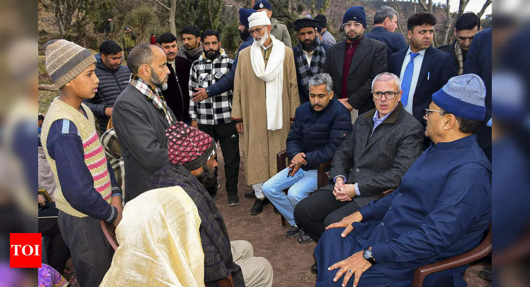 J&K CM visits Badhaal village, meets bereaved families