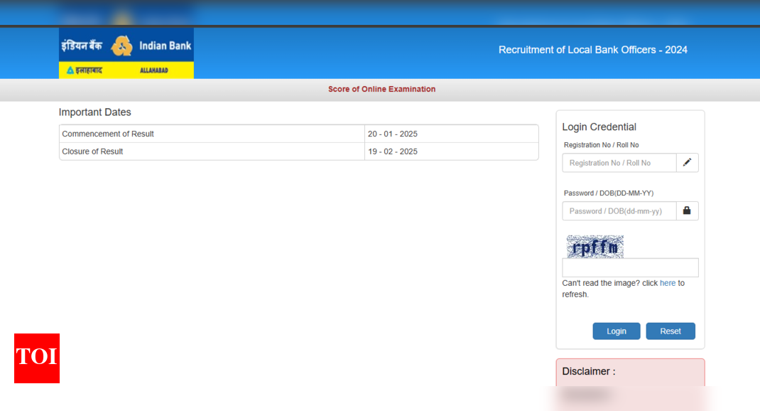 Indian Bank LBO result 2024: Direct link to download scorecards here