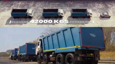 Watch: Tata Curvv 1.2-litre turbo-petrol tows three trucks ...