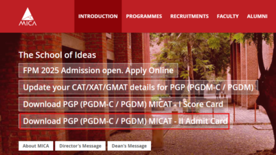 MICAT phase 2 admit card 2025 released at mica.ac.in: Check direct link here